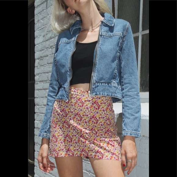 brandy melville cropped denim jacket